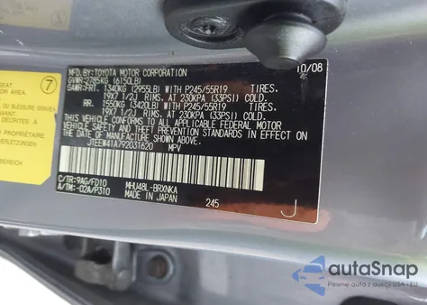 2009 Toyota Highlander Hybrid from USA, damaged, VIN JTEEW41A792031620
